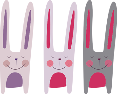 子供 ビニールマット 三匹の幸せなウサギ - TENSTICKERS