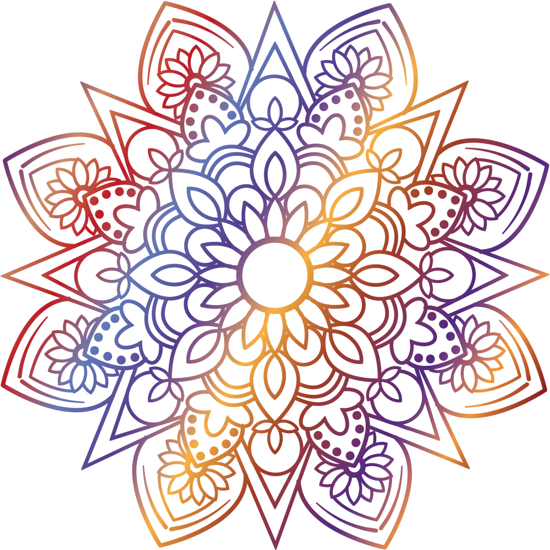 寝室 ビニールマット 鮮やかな炎のマンダラ - TENSTICKERS