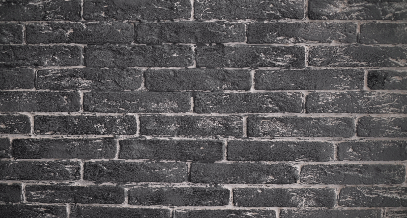 寝室 ビニールマット 石レンガのグレーの壁 - TENSTICKERS