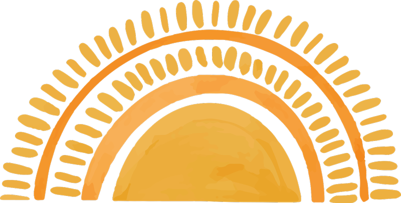 寝室 ビニールマット 描かれた黄色い太陽 - TENSTICKERS