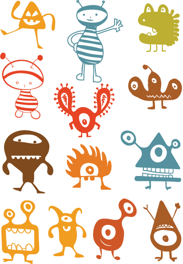 子供 ビニールマット カラフルなエイリアン - TENSTICKERS