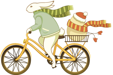 子供 ビニールマット 自転車に乗ったイースターバニー - TENSTICKERS