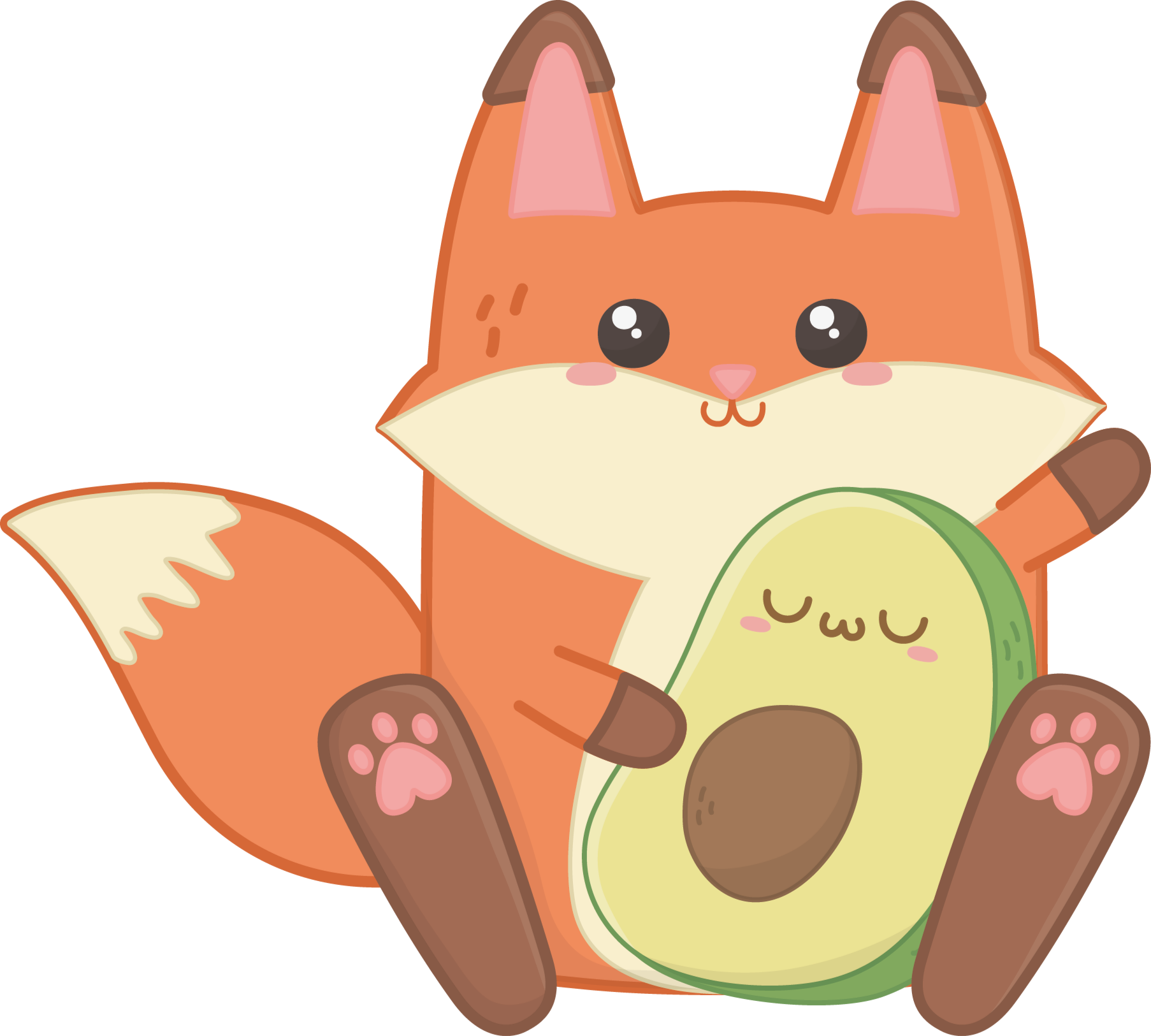 子供 ビニールマット アボカドとかわいいきつね - TENSTICKERS