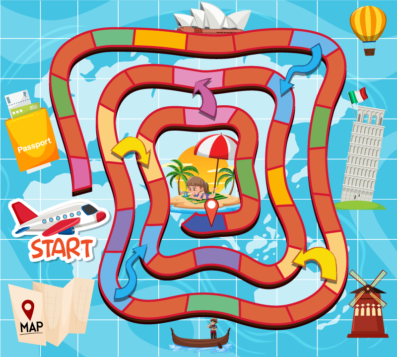 ゲーム ビニールマット ボードゲーム旅行 - TENSTICKERS