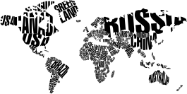 世界地図 ビニールマット 国名入りビニールマップ - TENSTICKERS