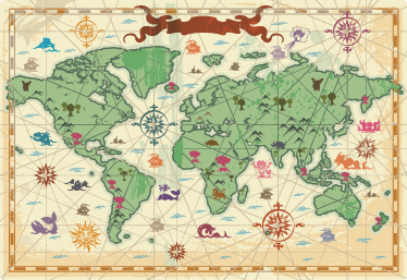 世界地図 ビニールマット 子供用クラシック世界地図 - TENSTICKERS