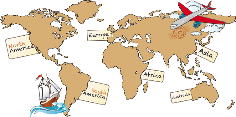 世界地図 ビニールマット 英語の大陸ビニールマップ - TENSTICKERS