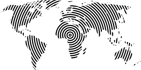 世界地図 ビニールマット 同心円状のテクスチャー - TENSTICKERS