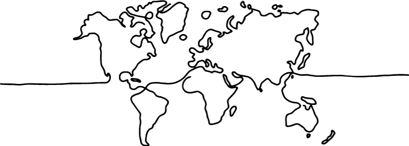 世界地図 ビニールマット ラインアートの世界 - TENSTICKERS