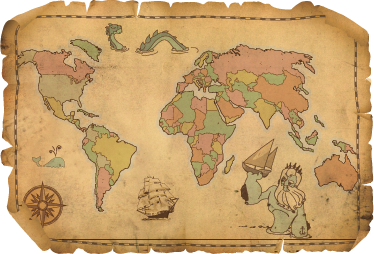 世界地図 ビニールマット 古代ヴィンテージデザイン - TENSTICKERS