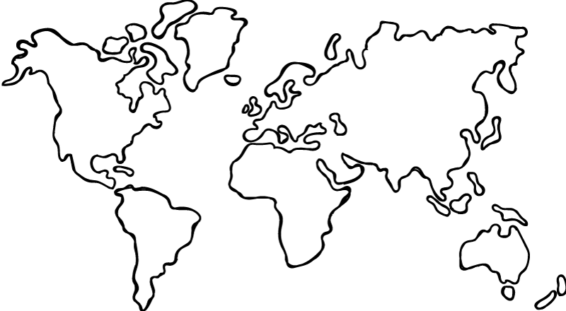 世界地図 ビニールマット 単色政治世界地図 - TENSTICKERS