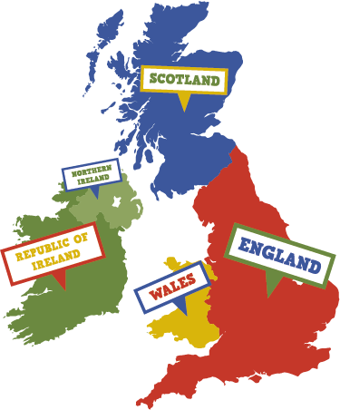世界地図 ビニールマット カラフルなイギリス - TENSTICKERS