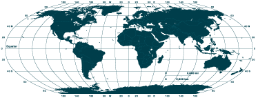世界地図 ビニールマット 青い子午線 - TENSTICKERS
