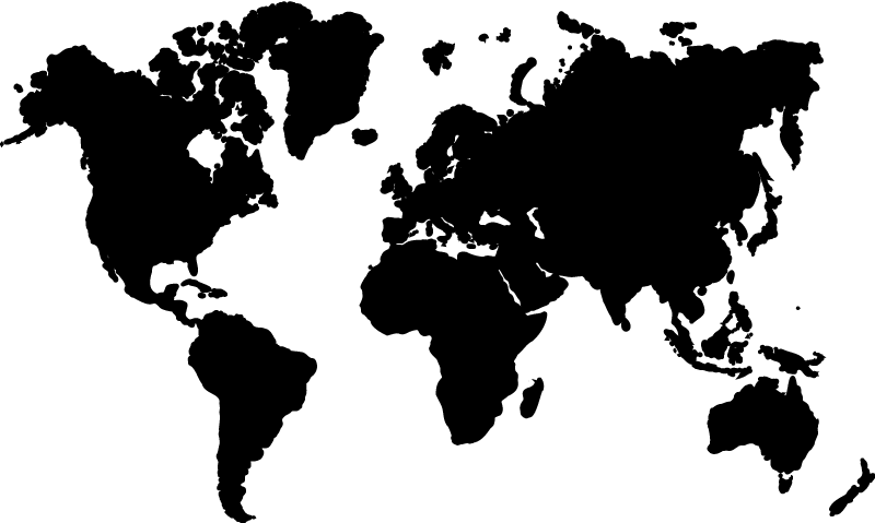 世界地図 ビニールマット 単色の世界地図 - TENSTICKERS