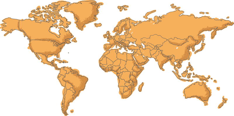 世界地図 ビニールマット 簡単な政治的境界 - TENSTICKERS
