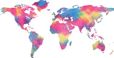 世界地図 ビニールマット タイダイデザイン - TENSTICKERS