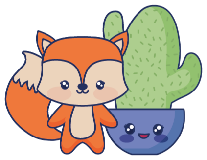 子供 ビニールマット アニメのサボテンとキツネ - TENSTICKERS