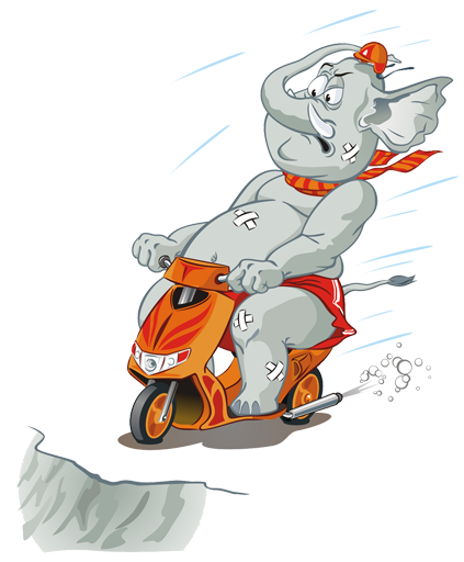子供 ビニールマット 子供用バイクに乗った象のビニール - TENSTICKERS