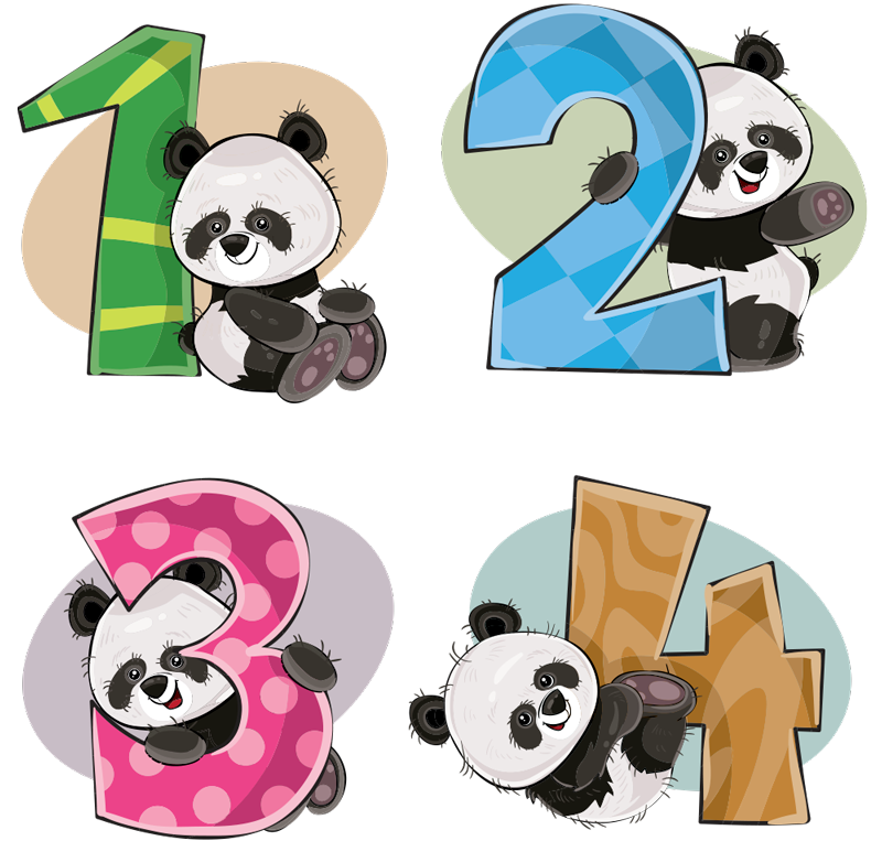 子供 ビニールマット 4匹のパンダ - TENSTICKERS
