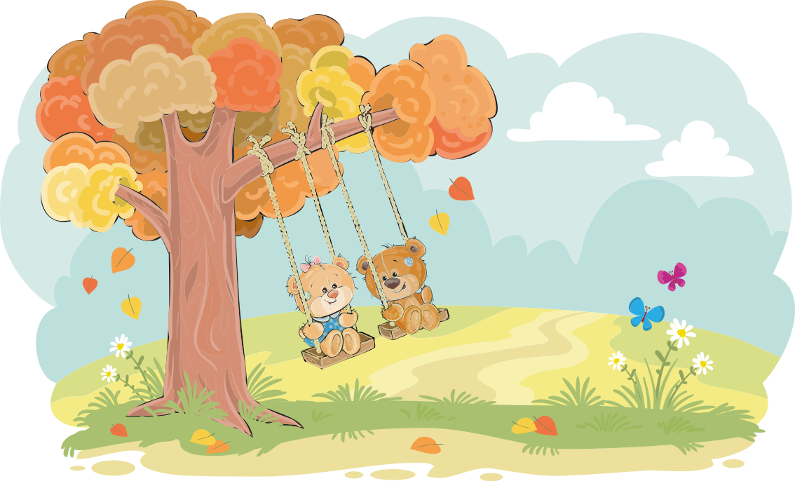 子供 ビニールマット 森のクマのぬいぐるみ - TENSTICKERS
