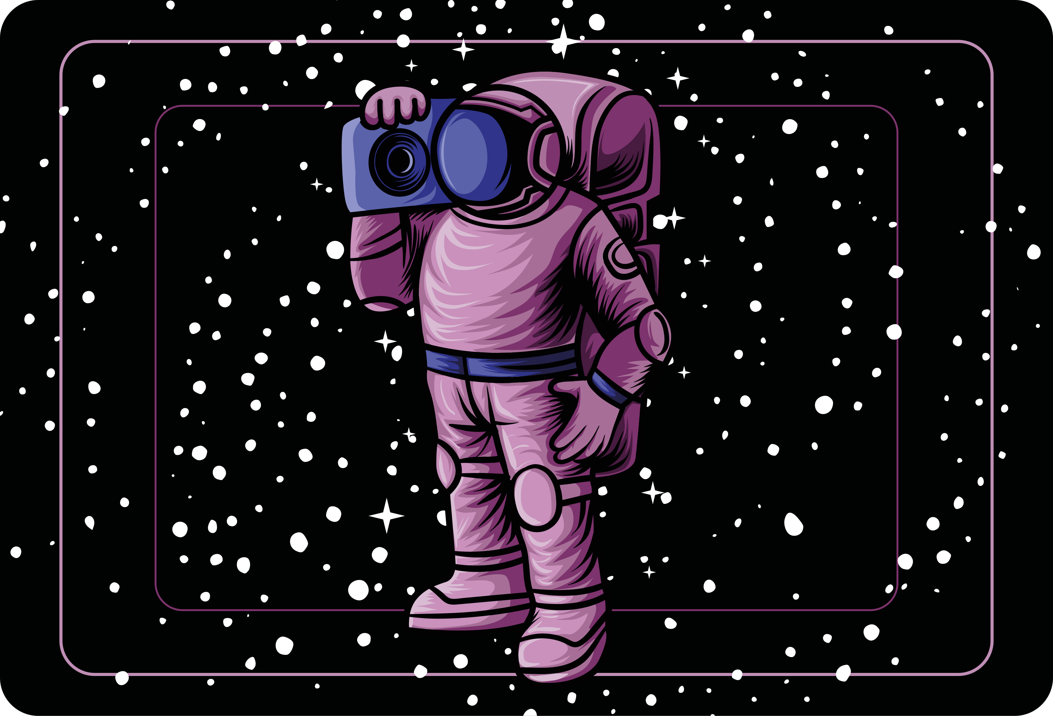 子供 ビニールマット 宇宙飛行士とラジオテープ - TENSTICKERS