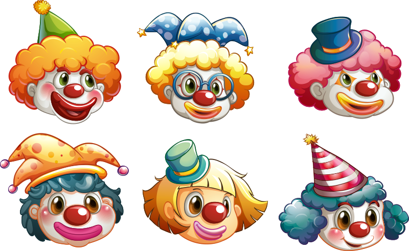 子供 ビニールマット カラフルなピエロの顔 - TENSTICKERS