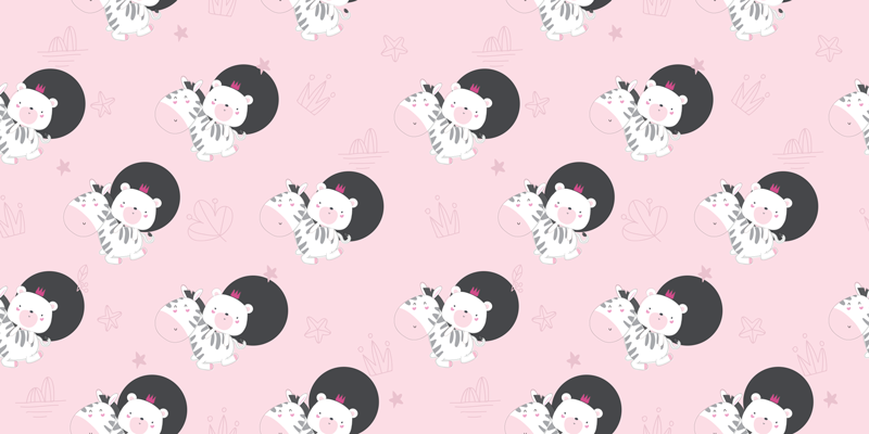 子供 ビニールマット ゼブラとクマの家具 - TENSTICKERS
