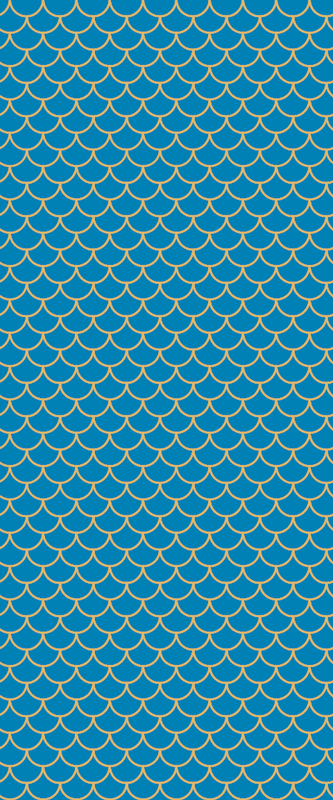 バスルームに1枚ビニールカーペット青い魚のうろこ模様 - TENSTICKERS