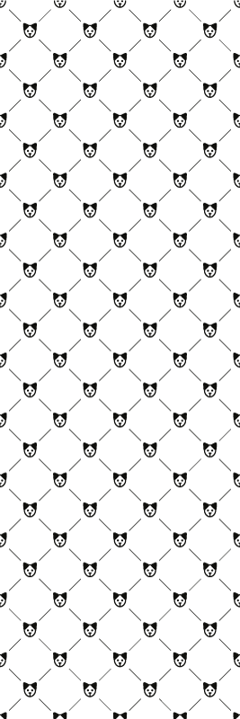 バスルームに1枚ビニールカーペット白黒幾何学模様の犬 - TENSTICKERS