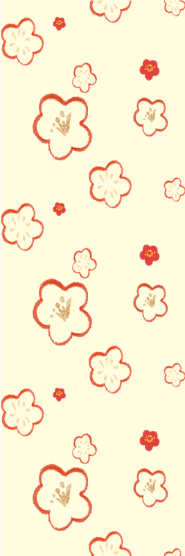 バスルームに1枚ビニールカーペット赤とクリームのダフネ花柄 - TENSTICKERS