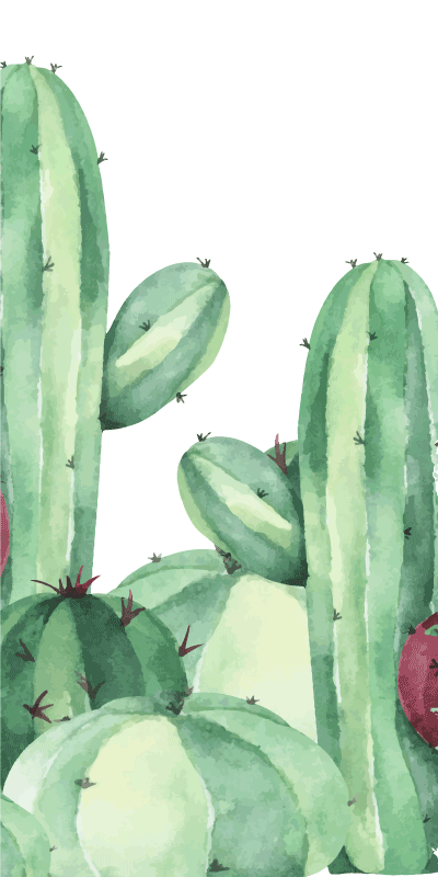 バスルームに1枚ビニールカーペットサボテン植物 - TENSTICKERS