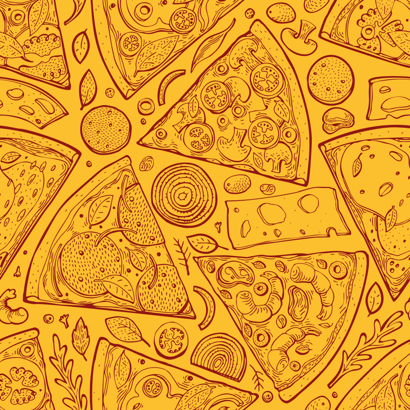 キッチン マット ビニール イタリア料理アイコン - TENSTICKERS