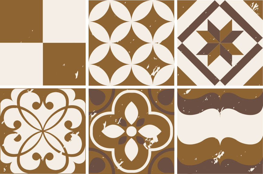 キッチン マット ビニール ブラウンセメントデザイン - TENSTICKERS
