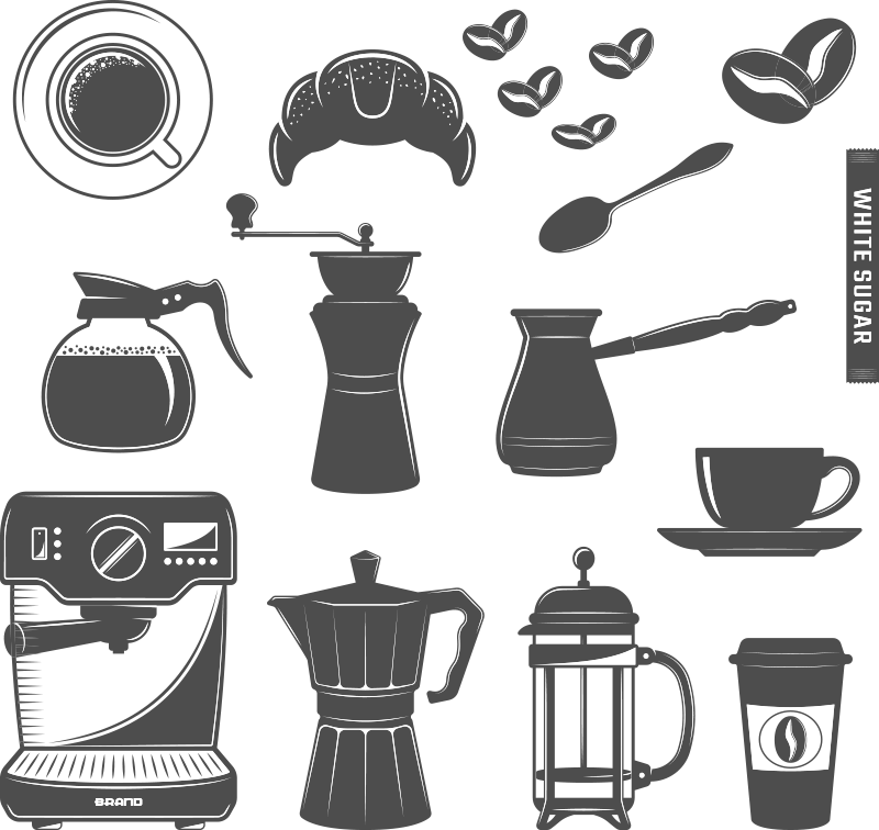 キッチン マット ビニール コーヒーセットメニュー - TENSTICKERS