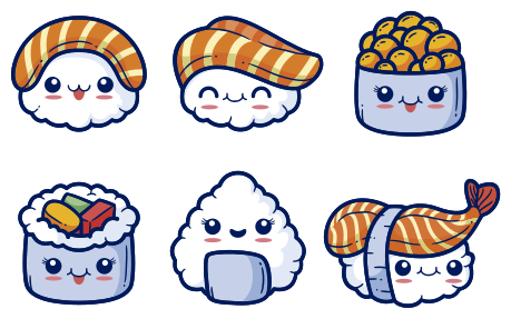 キッチン マット ビニール かわいい寿司 - TENSTICKERS