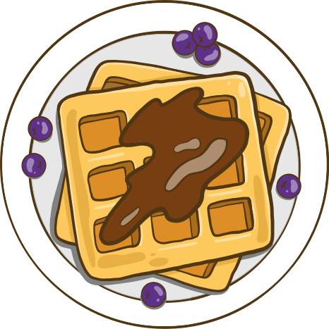 キッチン マット ビニール ベルギーワッフルイラストステッカー1 - TENSTICKERS