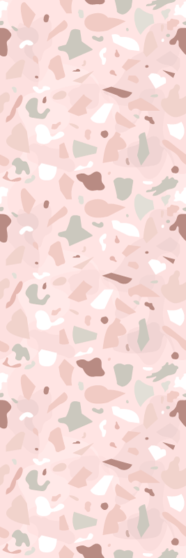 キッチン マット ビニール ピンク系テラゾーパターン - TENSTICKERS