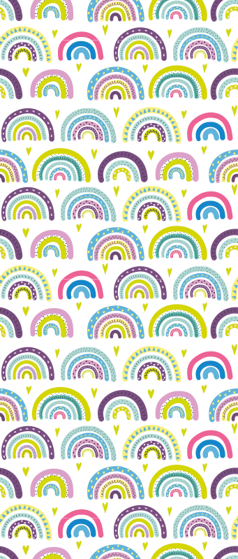 寝室 ビニールマット カラフルな抽象的な虹の模様 - TENSTICKERS