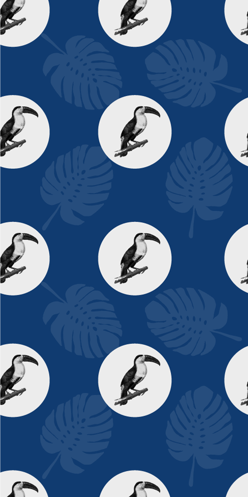 寝室 ビニールマット アフリカンスタイルの青い鳥デザイン - TENSTICKERS