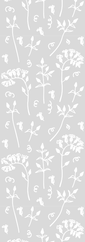 オフィス ビニールマット 手描きの花 - TENSTICKERS