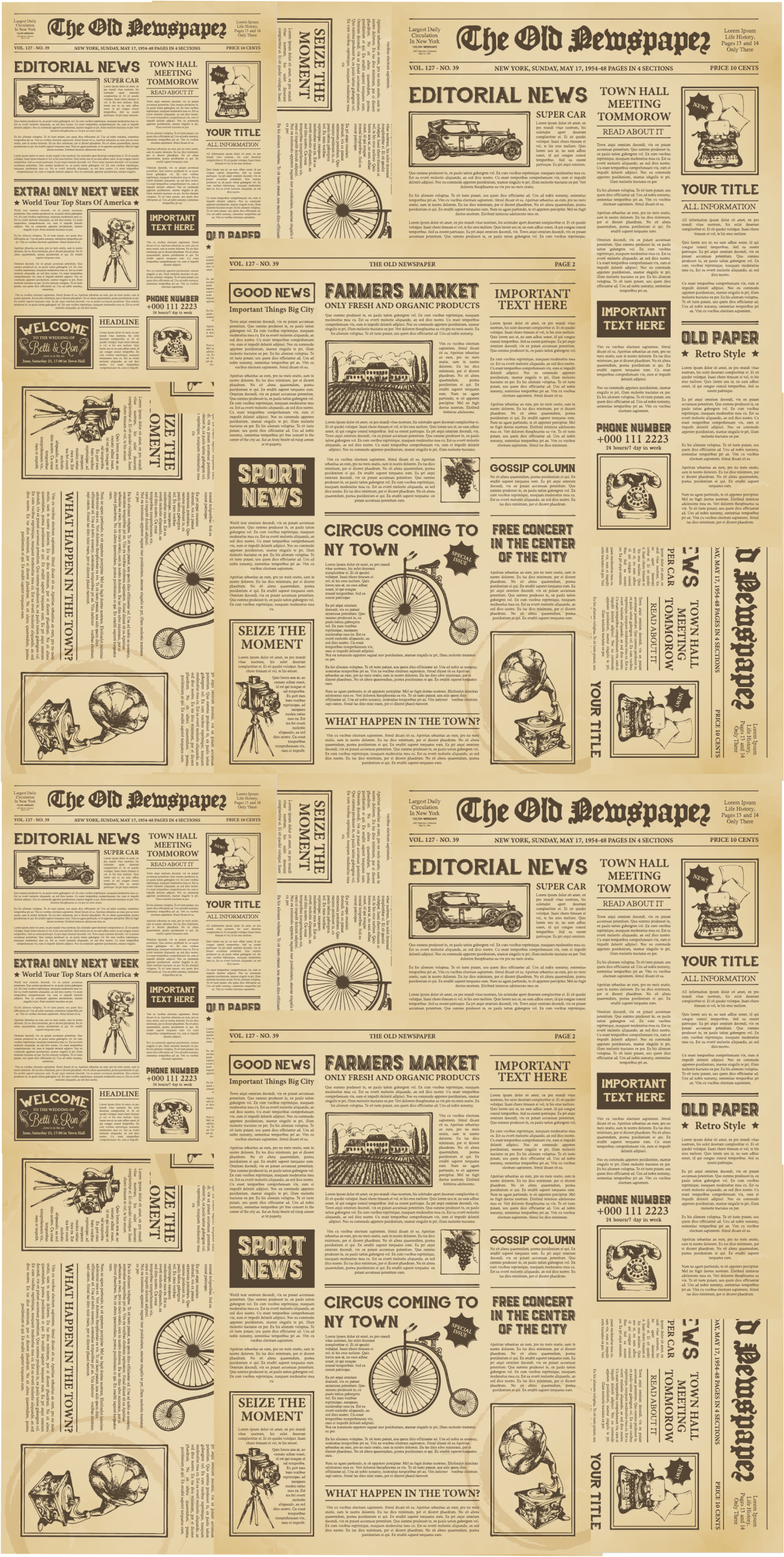 オフィス ビニールマット ヴィンテージアメリカン新聞 - TENSTICKERS