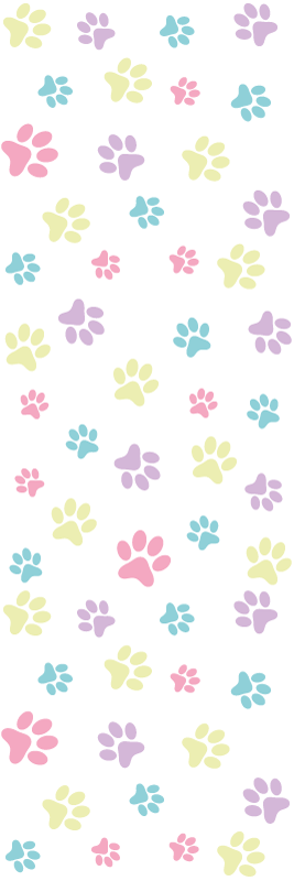 寝室 ビニールマット カラフルな犬の足跡 - TENSTICKERS