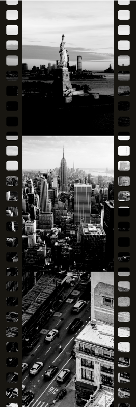 寝室 ビニールマット nyc写真テープコラージュ - TENSTICKERS