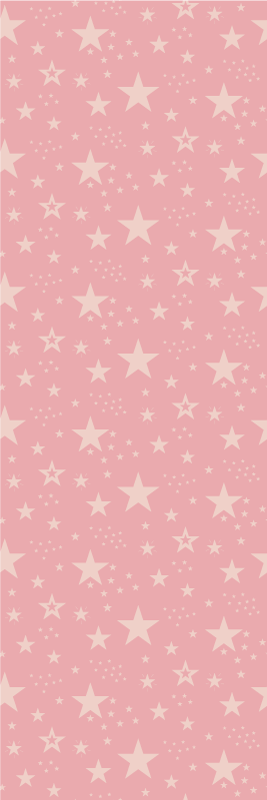 寝室 ビニールマット 濃いピンクに薄いピンクの星 - TENSTICKERS