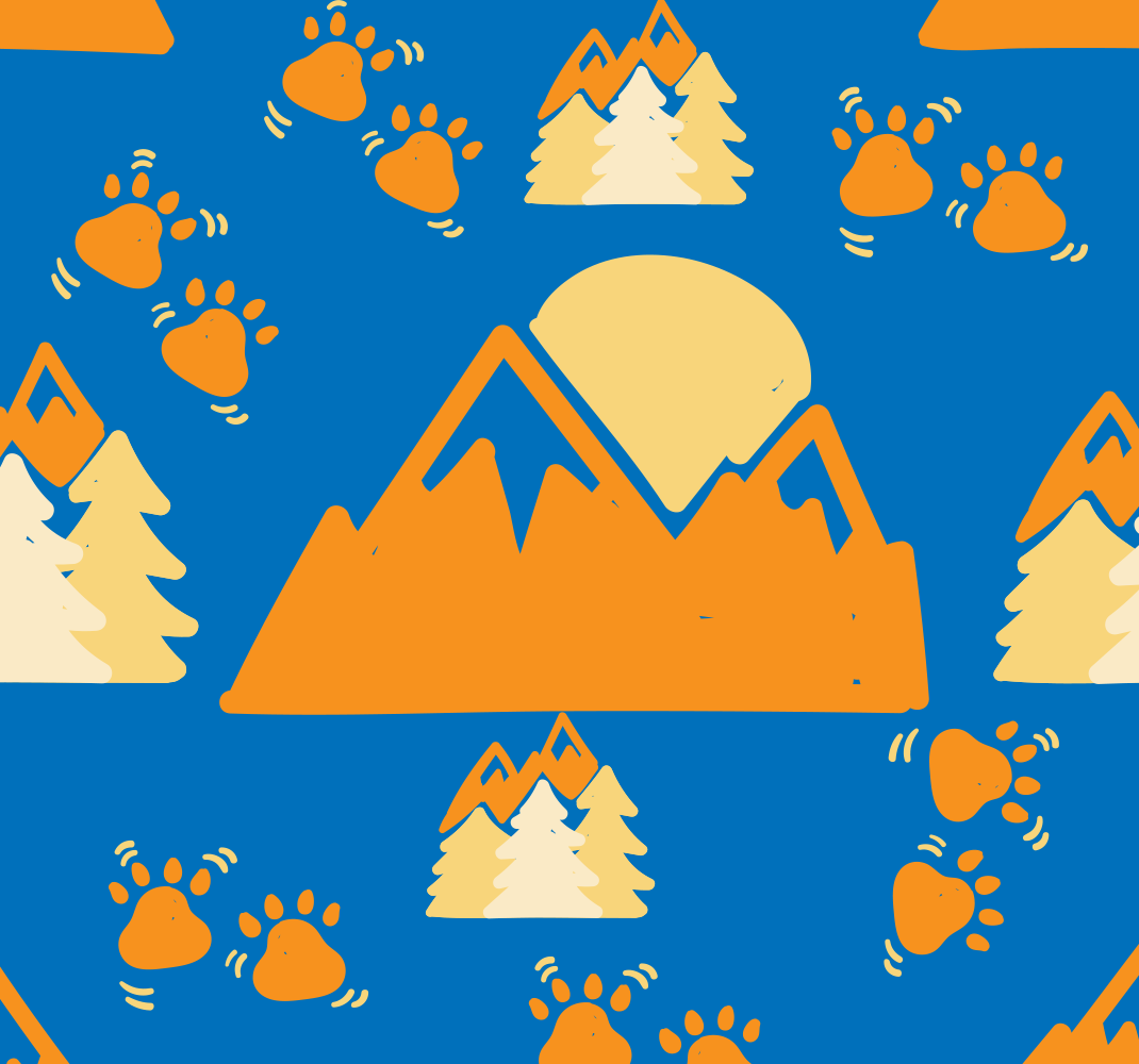 寝室 ビニールマット 山の足跡とダークブルー背景 - TENSTICKERS