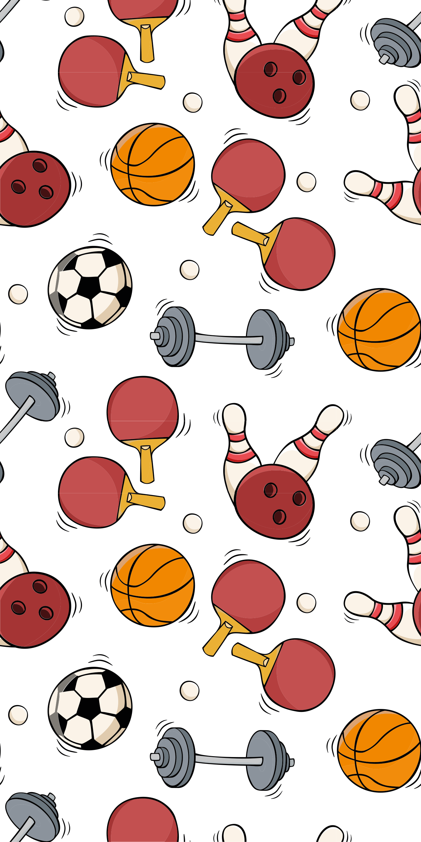 寝室 ビニールマット スポーツ用品の落書き風デザイン - TENSTICKERS