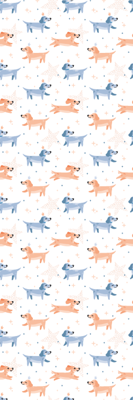 寝室 ビニールマット 王冠をかぶったかわいい犬 - TENSTICKERS