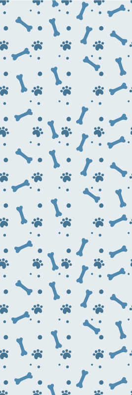 寝室 ビニールマット 犬の骨模様 ブルー - TENSTICKERS