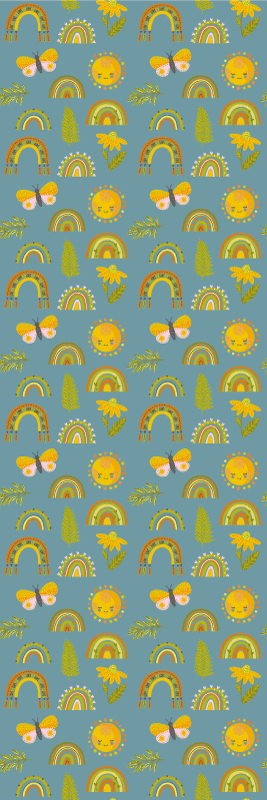 寝室 ビニールマット 厚みのある手描き風パターン - TENSTICKERS