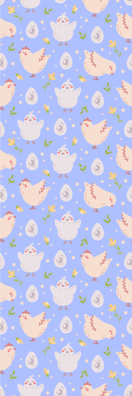寝室 ビニールマット 子供向けの鶏のキャラクター - TENSTICKERS